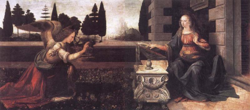 Leonardo  Da Vinci The Annunciation china oil painting image